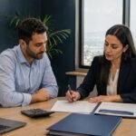 עובד ומנהלת משאבי אנוש בוחנים הסכם הכשרה ותנאי החזר לאחר התפטרות
