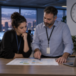 עובדת ומנהל משמרות בוחנים סידור עבודה ופער המנוחה בין משמרות