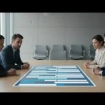 צוות הנהלה בוחן נתוני עובדים לצורך בחירה עניינית בפיטורי צמצום